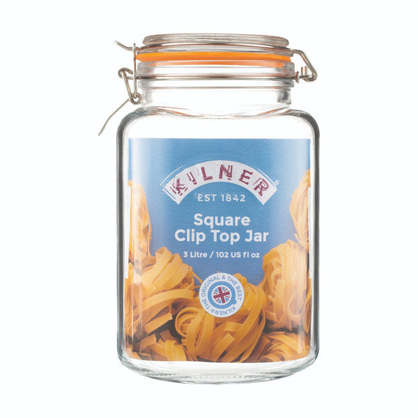 Kilner Square Clip Top Jar, 3 Litre - 1