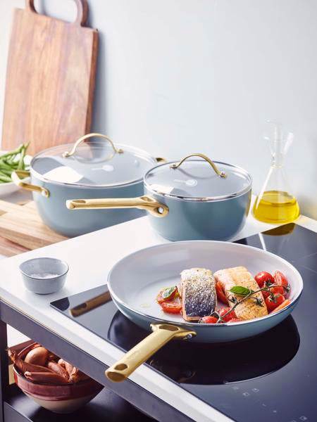 GreenPan Padova 6 (10) Piece PFAS Free Cookset Smokey Blue - 2