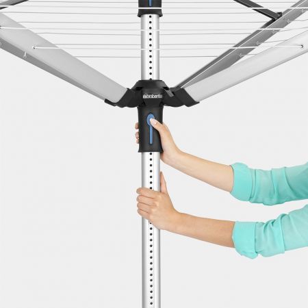 Brabantia Rotary Dryer Lift-o-Matic Advance 50 metre, with Ground Spike, Cover & Peg Bag Metallic Grey - 50mm - 1