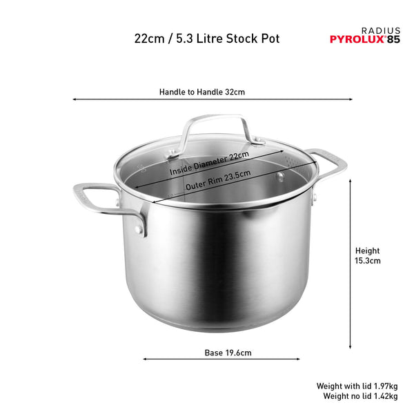Pyrolux RADIUS 85 Stock Pot 22cm/5.3L - 3