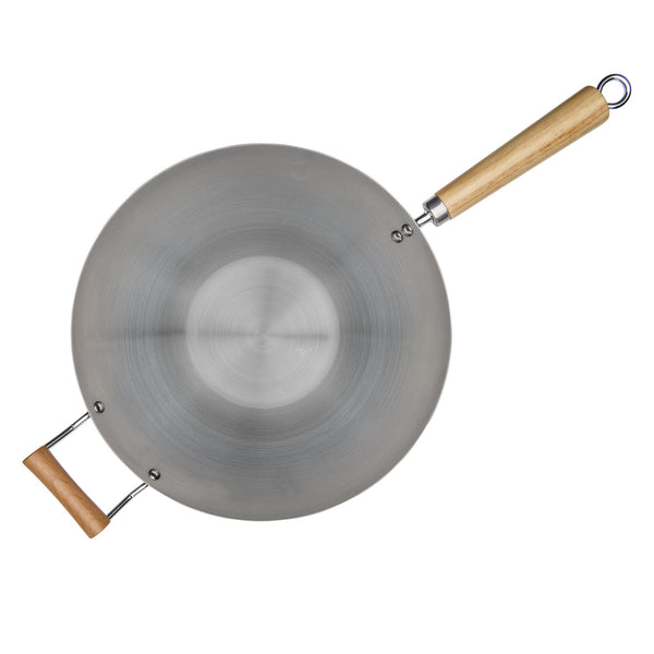 Pyrolux Wok with Wood Long and Helper Handle 36cm - 3