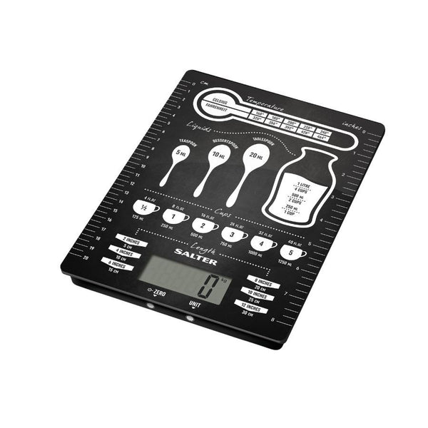 Salter Conversion Table Electronic Kitchen Scale Measurement Units (gm, oz, ml, fl.oz) Capacity - 5kg Max - 1