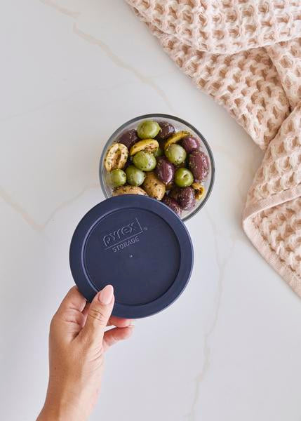 Pyrex Simply Store 2 Cup Round Blue Lid - 3