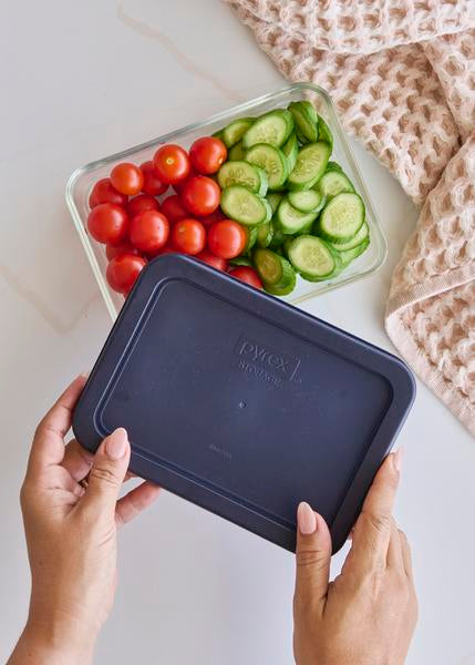 Pyrex Simply Store 3 Cup Rectangle Blue Lid - 3