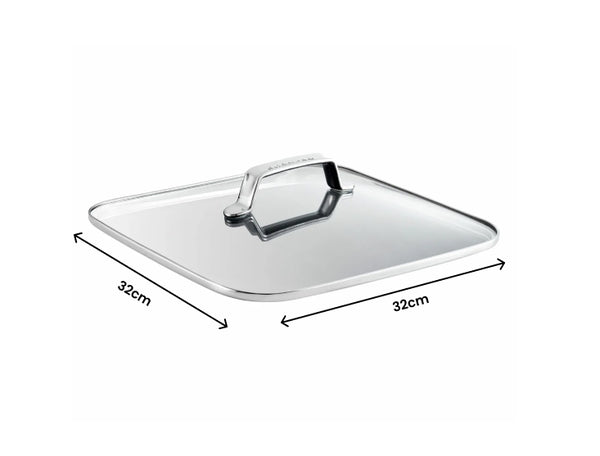 Scanpan Techniq Glass Lid For Roaster With Steel Handle - Fit perfectly with the 32 x 32cm Square TechnIQ Roasting Pan - 1