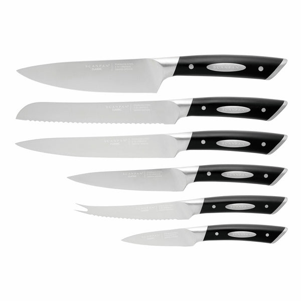 Scanpan Classic Steel Knife Block Set with Modern Oak Block - 7 Piece - 1