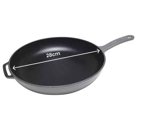 Chasseur Cast Iron Nonstick FryPan - 28cm With Cast Handle Caviar - 1