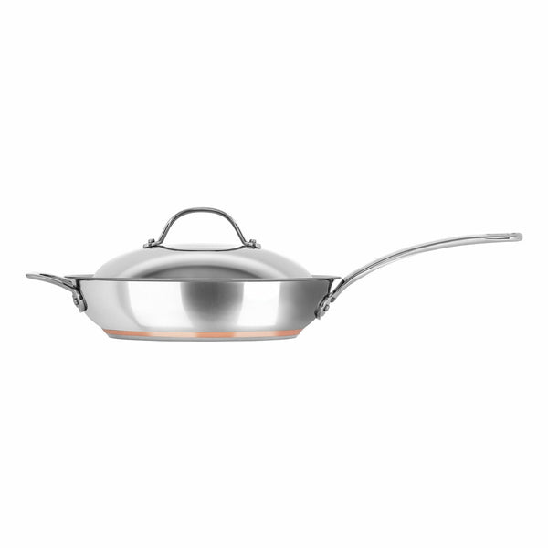 Chasseur Le Cuivre Stainless Steel Saute Pan with Lid and Helper Handle - 28cm x 6.5cm - 1