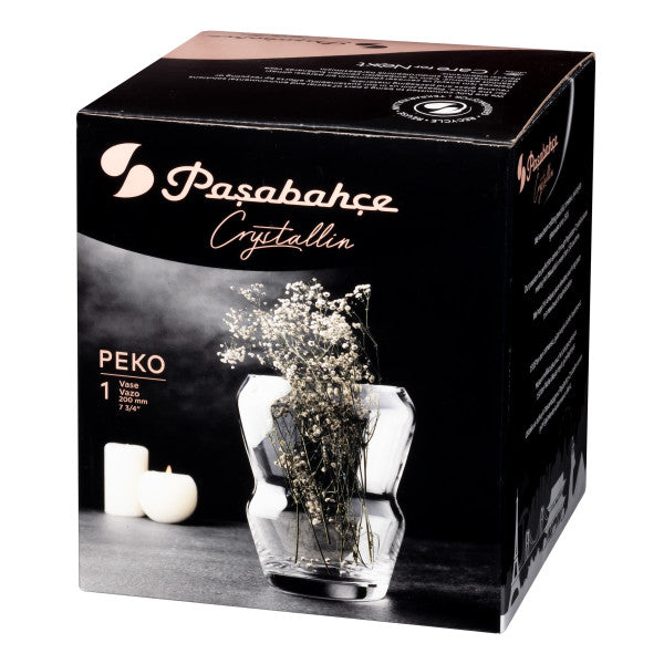 Pasabahce Peko Glass Handmade Vase 20cm - 1
