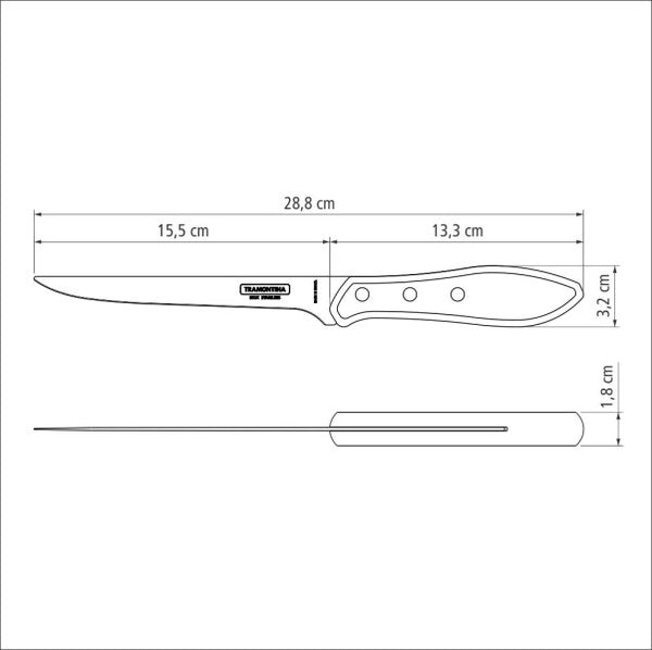 Tramontina Polywood Churrasco Fillet/Boning Knife - 16cm - 2