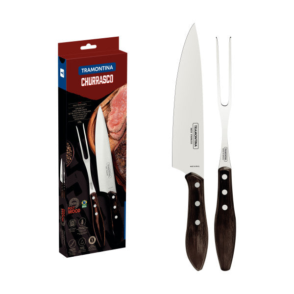 Tramontina Churrasco Barbecue Set Polywood 2 Piece Set Red - 1