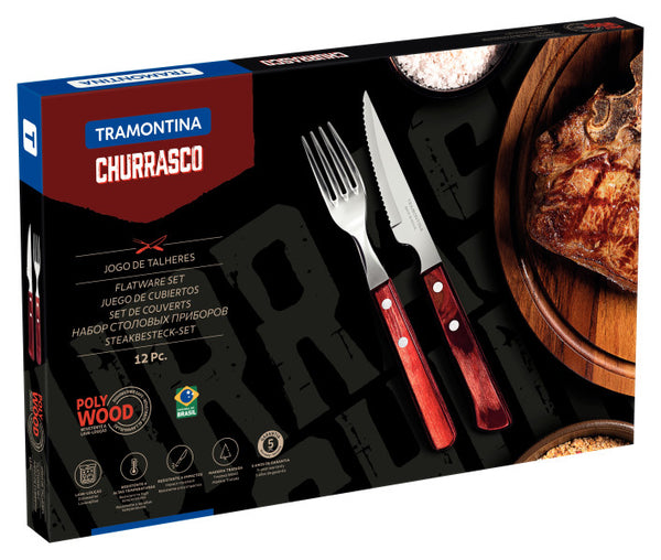Tramontina Churrasco Spanish Steak Cutlery Set Red - 12 Piece - 3