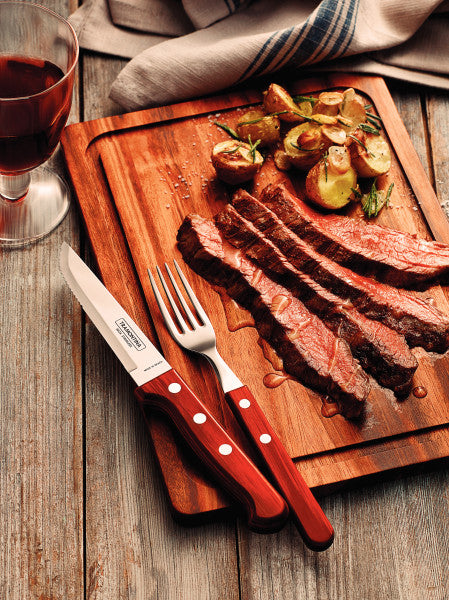 Tramontina Churrasco Steak Knife Gaucho Polywood Red Handle - 12cm - 1