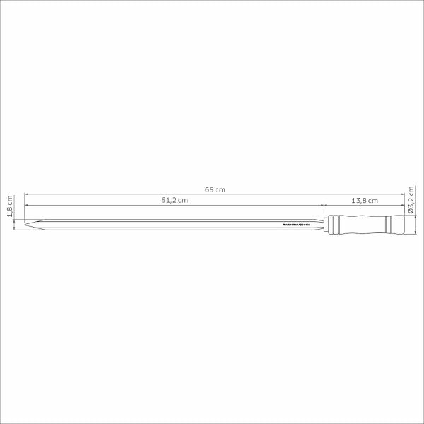 Tramontina Heavy Duty Stainless Steel Skewer Wood Handle - 65cm - 2
