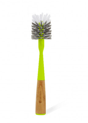 Full Circle Clean Reach Bottle Brush Green Nylon Bristles and Bamboo Handle - 1