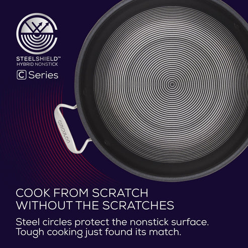 Circulon C-Series Hybrid Clad Stainless Steel Nonstick Induction Open Stirfry 32cm - 2