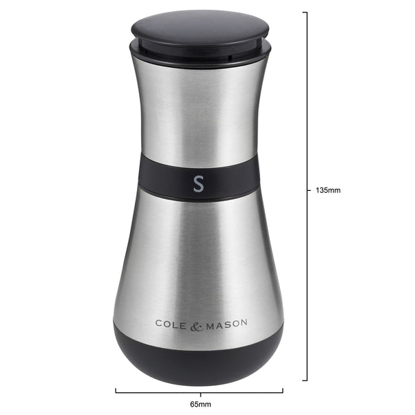 Cole & Mason Henley Salt and Paper Mills Gift Set Stainless Steel Silver & Black - 13.5cm - 1