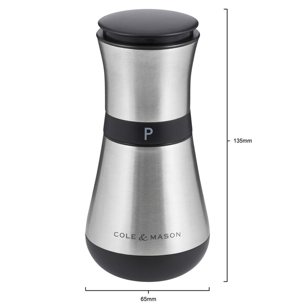 Cole & Mason Henley Salt and Paper Mills Gift Set Stainless Steel Silver & Black - 13.5cm - 2