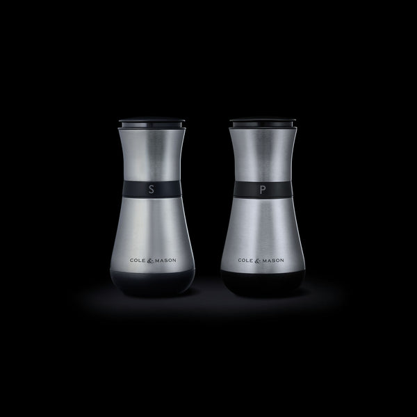 Cole & Mason Henley Salt and Paper Mills Gift Set Stainless Steel Silver & Black - 13.5cm - 3