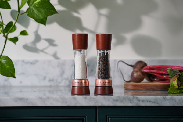 Cole & Mason Derwent Salt and Paper Mills Chestnut Rose Gold Gift Set - Beech Wood, Acrylic And Stainless Steel - 1