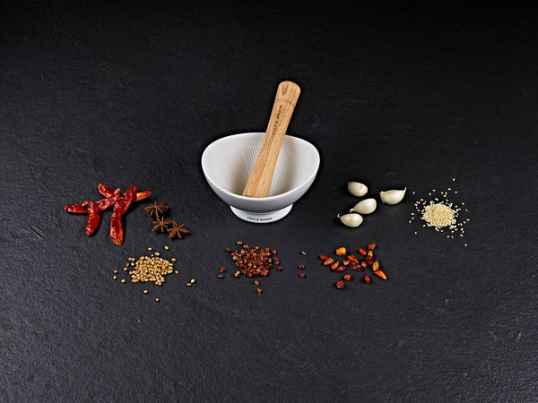 Cole & Mason Ceramic Suribachi Mortar & Pestle White - 17cm x 18cm x 12cm - 3