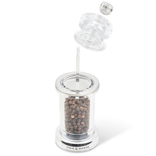 Cole & Mason 605 Acrylic Pepper Mill Acrylic and Stainless Steel - 5.80cm x 5.80cm x 14.40cm - 1