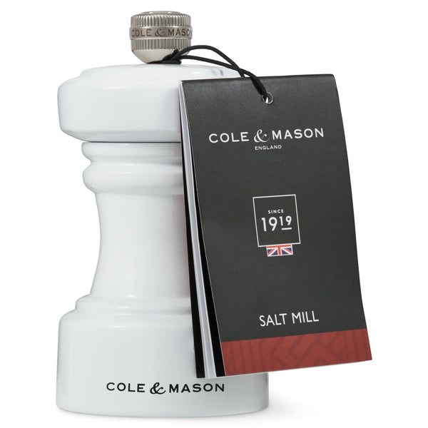Cole & Mason Hoxton White Gloss Salt Mill Beech wood - 104mm - 1