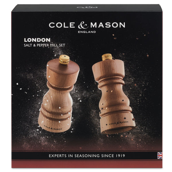 Cole & Mason London Salt and Paper Mills Natural Beech Gift Set – 13cm - 2