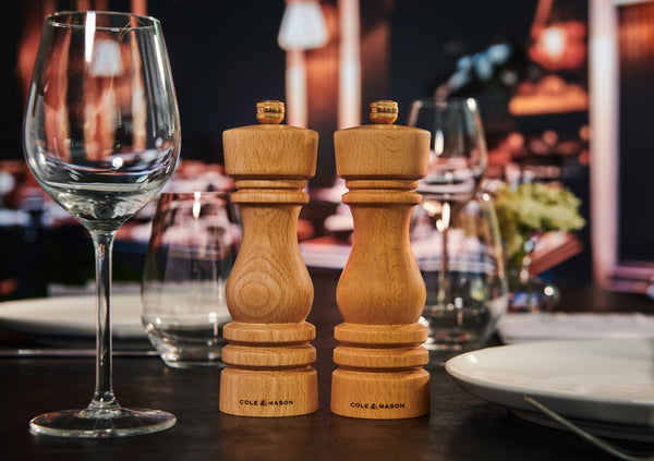 Cole & Mason London Salt and Paper Mills Natural Beech Gift Set Beech Wood Steel – 18cm - 2