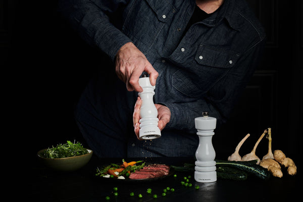 Cole & Mason London Salt and Paper Mills White Gloss Gift Set Beech Wood Steel – 18cm - 2