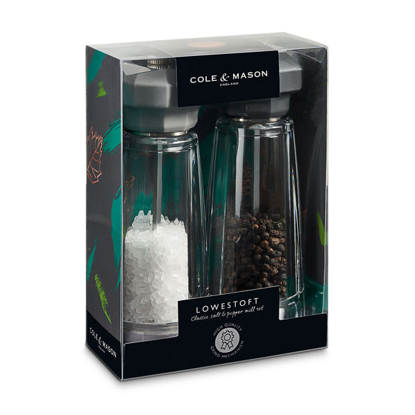 Cole & Mason Lowestoft Salt and Paper Mills Gift Set Acrylic & ABS Clear & Grey - 17cm - 2