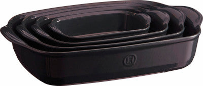 Emile Henry Ultime Rectangular Ceramic Baker Charcoal - 36cm/2.95L - 2
