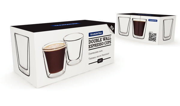 Tramontina Double Wall Espresso Glass 85ml - Set 2 - 2