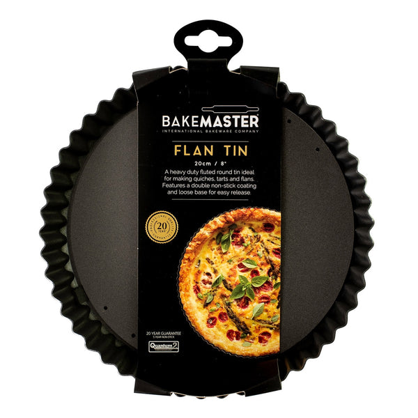 Bakemaster Loose Base Rnd Flan/Quiche Pan, 20cm X 3.5cm - Non-Stick - 2
