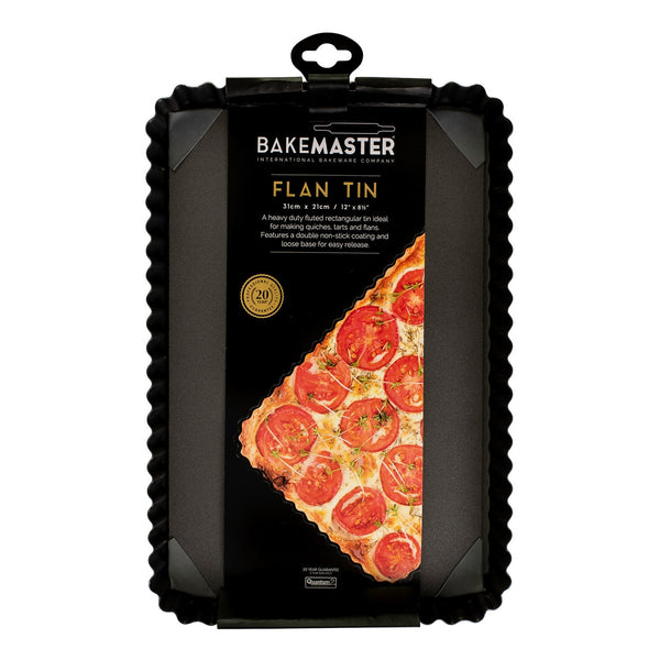 Bakemaster Loose Base Fluted Rectangular Nonstick Flan/Quiche Pan - 31cm X 21cm X 3.5cm - 2