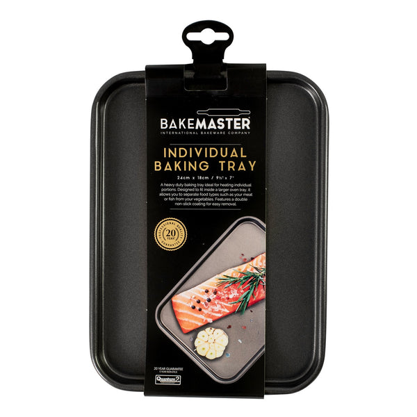 Bakemaster Individual Nonstick Baking Tray - 24cm X 18cm X 1.3cm - 2