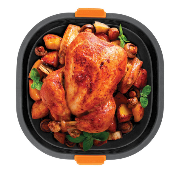 Bakemaster Silicone Collapsible Square Air Fryer Insert 21 x 21 x 6.5cm - 3
