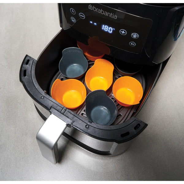 Bakemaster Silicone Baking Cups Set of 12 7 x 4cm Orange/Grey - 1