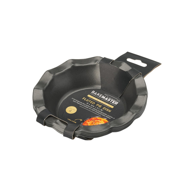 Bakemaster Fluted Pie Dish Set of 4 13 x 3cm - Non-stick - 2