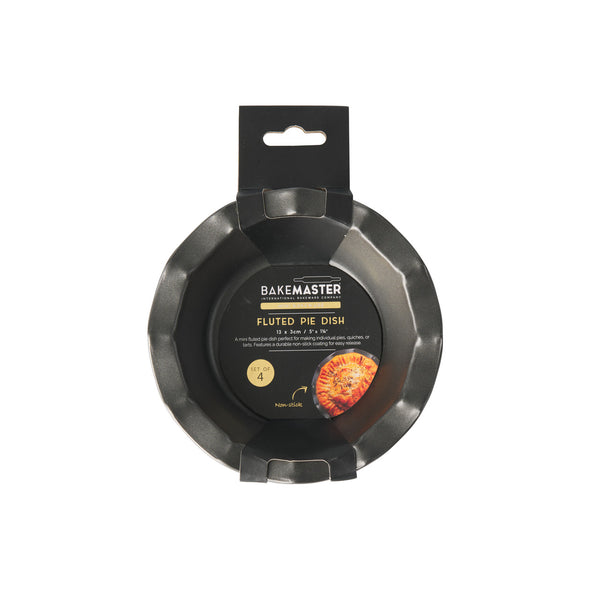 Bakemaster Fluted Pie Dish Set of 4 13 x 3cm - Non-stick - 3