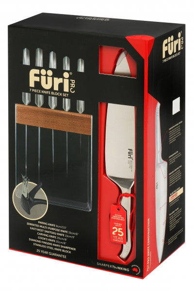 Furi Pro Stainless Steel Knife Block Set - 7 Piece - 1