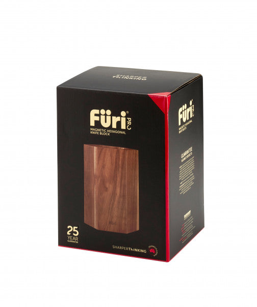 Furi Pro Magnetic Hexagonal Knife Block Only Acacia Wood - 23cm - 1