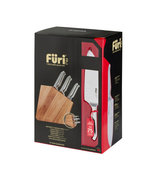 Furi Pro Duo-Angled Knife Block Set Duo-Angled Knife Block In Oak - 7 Piece - 1