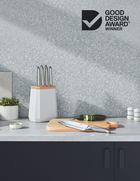 Furi Stone Knife Block Snow Terrazzo Set 5 Piece - 2