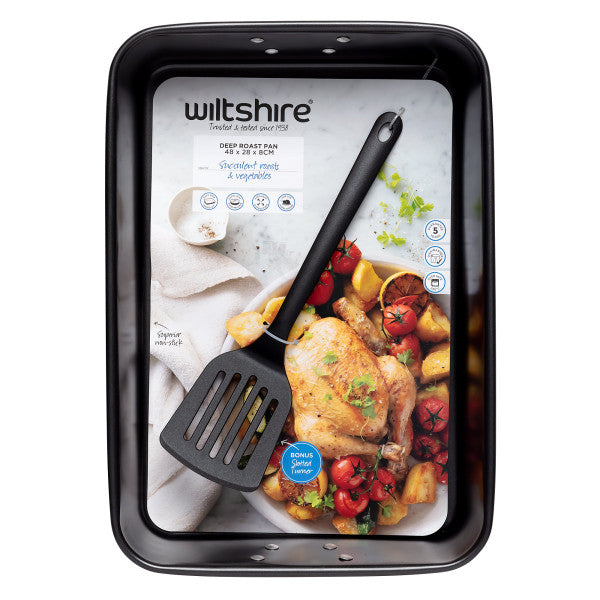 Wiltshire S/S Roasting Pan with Bonus Nylon Turner - Extra Large - 1