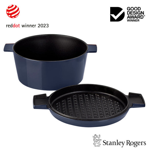Stanley Rogers Cast Iron French Oven Mid Blue 28cm - 3