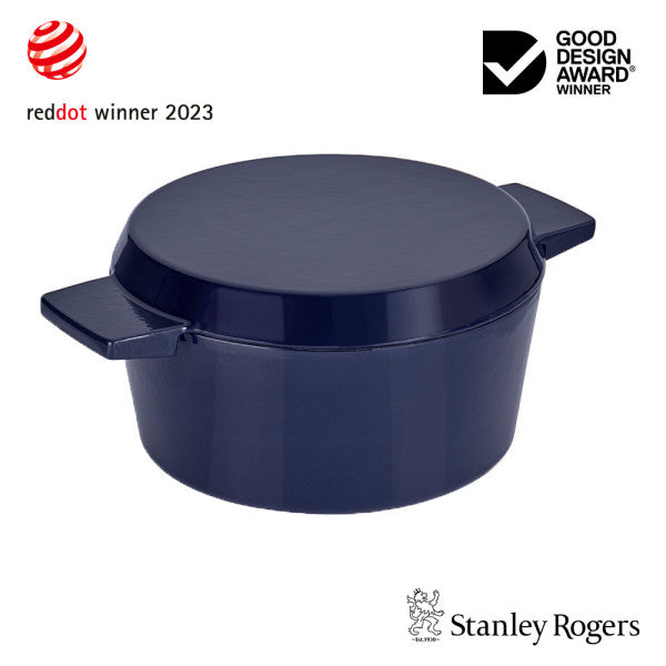 Stanley Rogers Cast Iron French Oven Mid Blue 24cm - 2