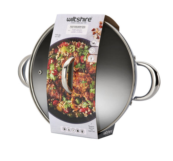 Wiltshire Easycook Blue Non-stick Induction Casserole 28cm/3.59L with glass lid - 1