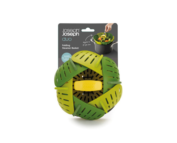 Joseph Joseph Duo Folding Steamer Basket (Green) - Self-adjusting design fits a variety of pan sizes – minimum 18 cm (7 inches) - 3