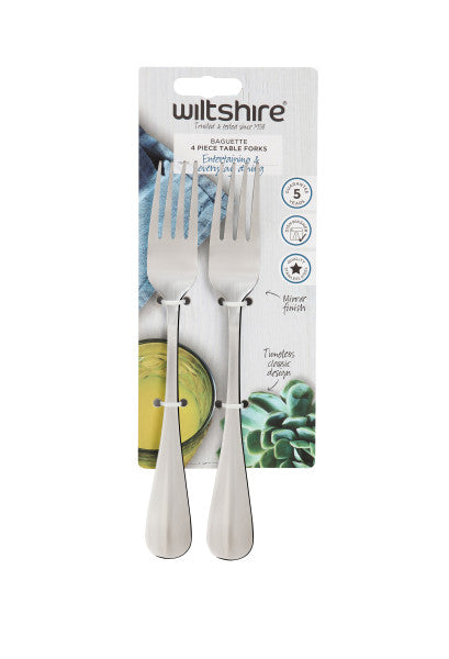 Wiltshire Baguette Dinner Fork 4Piece Stainless Steel - 1